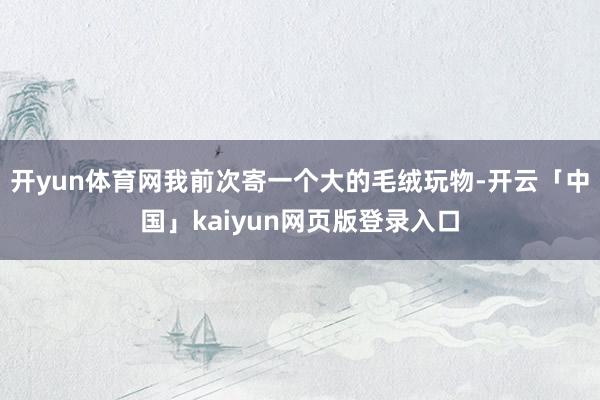 开yun体育网我前次寄一个大的毛绒玩物-开云「中国」kaiyun网页版登录入口